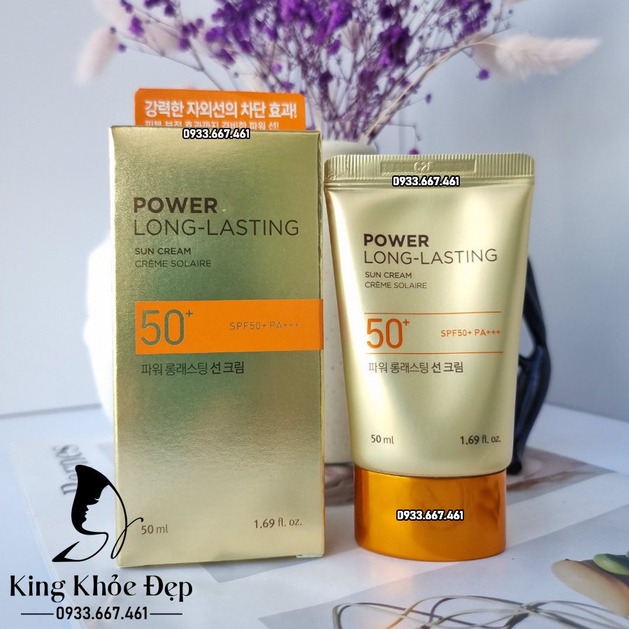 Kem Chống Nắng Power Long Lasting Sun Cream SPF50+ PA+++ – Chống Nắng Lâu Trôi, Bảo Vệ Da Toàn Diện