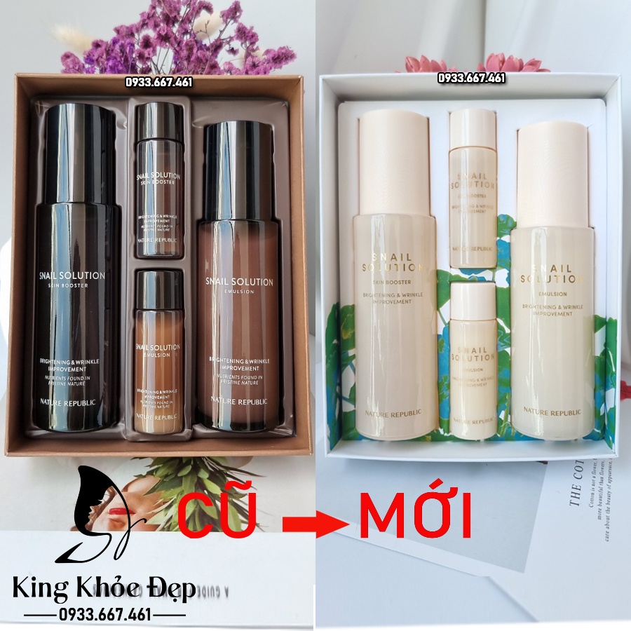 Bộ Dưỡng Da Nature Republic Snail Solution Skin Care Set