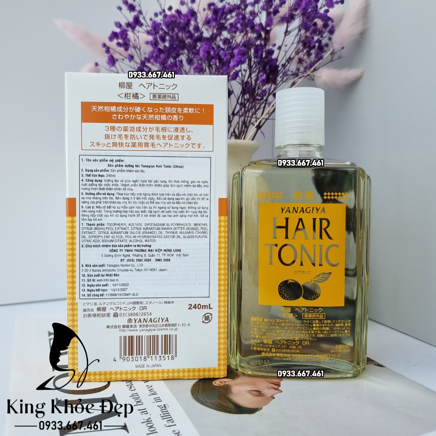 Tinh Dầu Bưởi Nhật Bản Yanagiya Hair Tonic 240ml