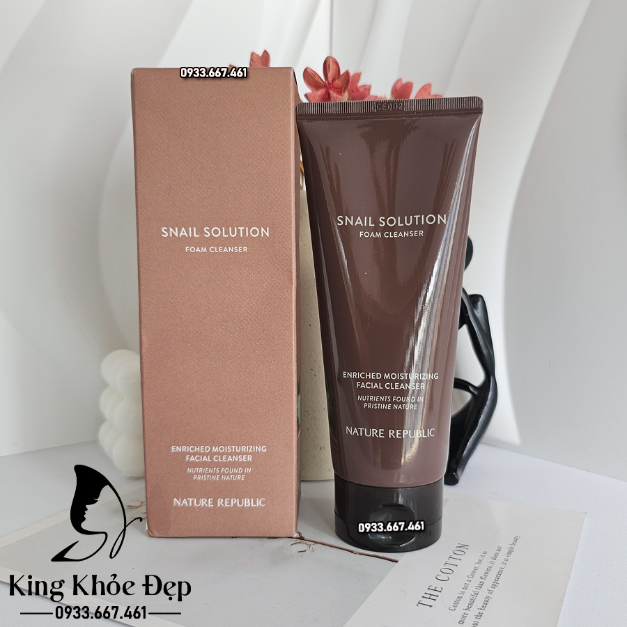  Sửa Rửa Mặt Nature Republic Snail Solution Foam Cleanser