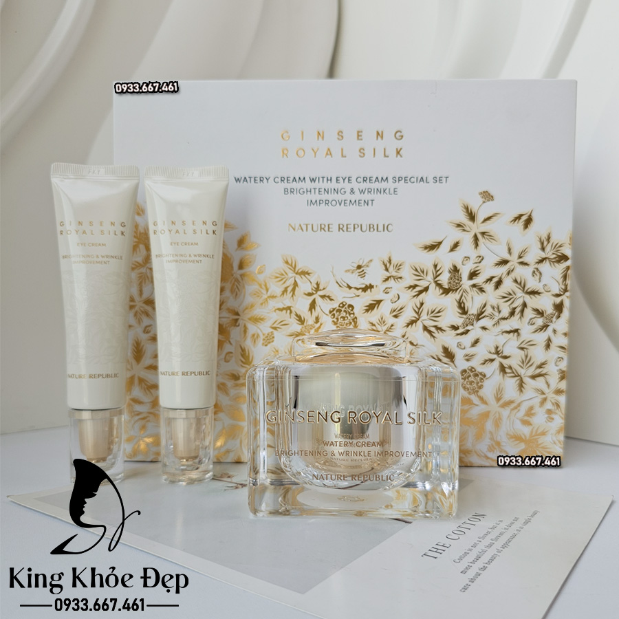 Kem Dưỡng Da Nature Republic Ginseng Royal Silk Watery Cream With Eye Cream Set – Bí Quyết Trẻ Hóa Toàn Diện