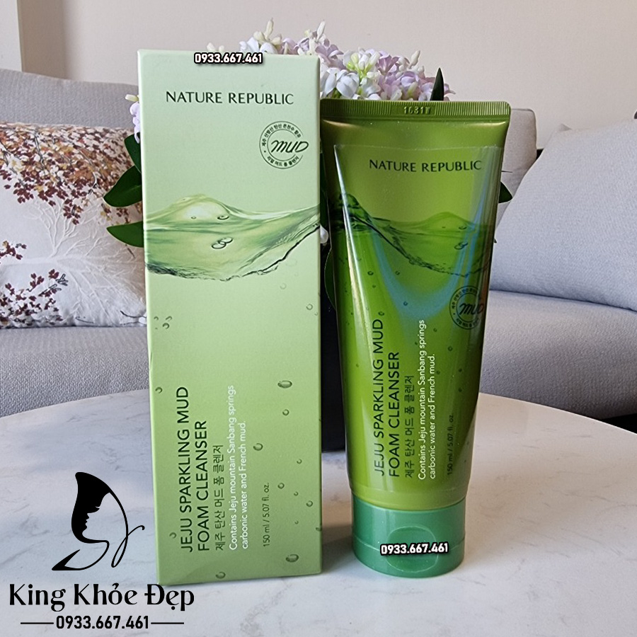 Sửa Rửa Mặt Nature Republic Jeju Sparkling Mud Foam Cleanser
