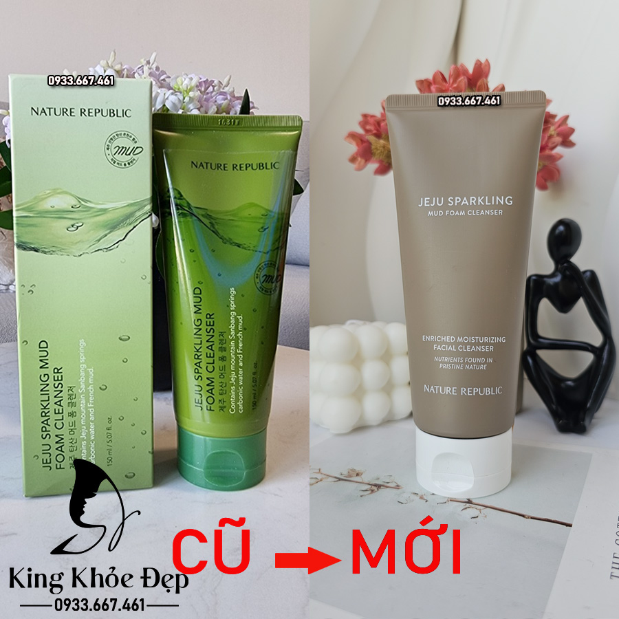 Sửa Rửa Mặt Nature Republic Jeju Sparkling Mud Foam Cleanser