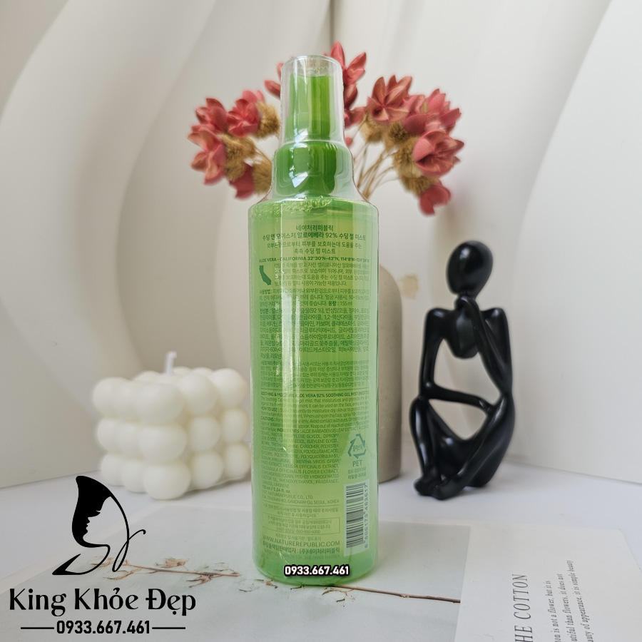 Xịt Khoáng Nature Republic Aloe Vera 92% Soothing Gel Mist