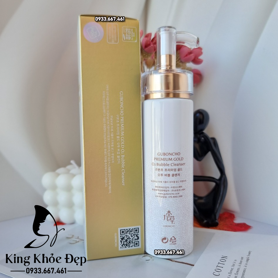 Sửa Rửa Mặt Guboncho Premium Gold O2 Bubble Cleanser – Thải Độc, Làm Sạch Sâu, Da Sáng Mịn Tức Thì