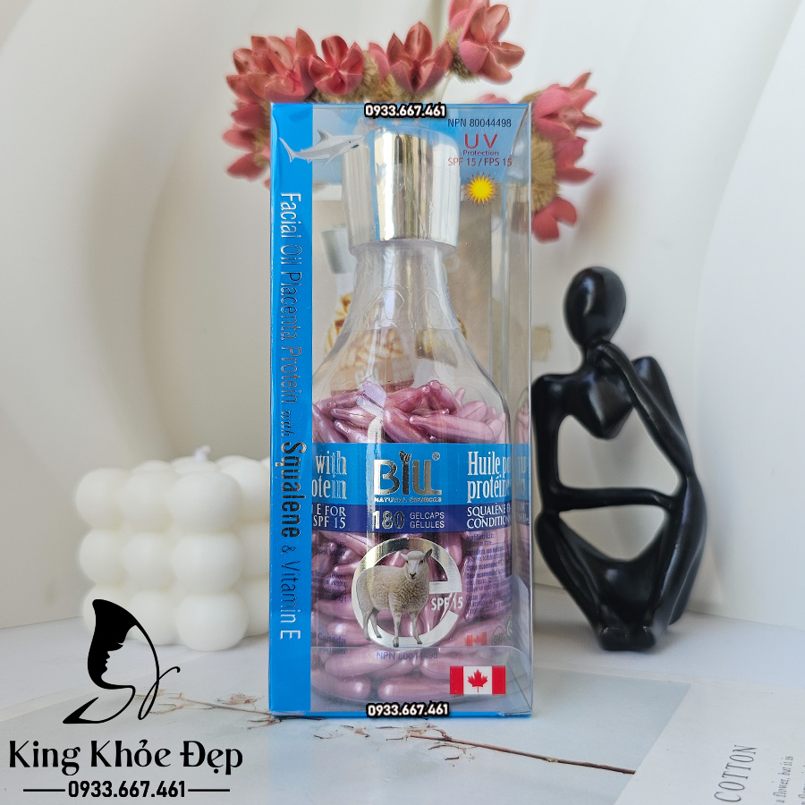 Viên Bôi Dưỡng Da Nhau Thai Cừu Dầu Gan Cá Mập & Vitamin E 180 Viên SPF15 Chính Hãng Bill Natural Sources – Serum Viên Dưỡng Ẩm, Phục Hồi & Bảo Vệ Da