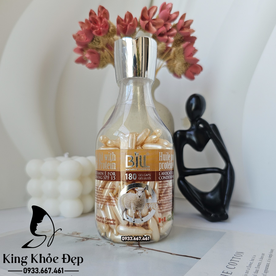 Viên Bôi Nhau Thai Cừu Bơ & Vitamin E 180 Viên SPF15 Chính Hãng Bill Natural Sources – Serum Viên Dưỡng Ẩm Sâu & Bảo Vệ Da