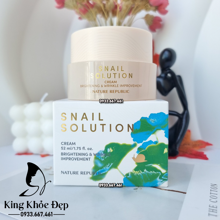 Kem Dưỡng Da Nature Republic Snail Solution Cream – Phục Hồi & Tái Tạo Da Từ Dịch Nhầy Ốc Sên