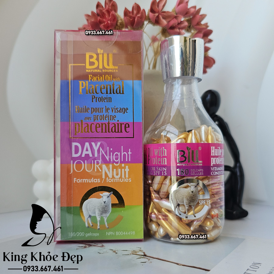 Viên Bôi Dưỡng Da Nhau Thai Cừu & Vitamin E 180 Viên SPF15 Chính Hãng Bill Natural Sources – Serum Viên Dưỡng Ẩm & Bảo Vệ Da