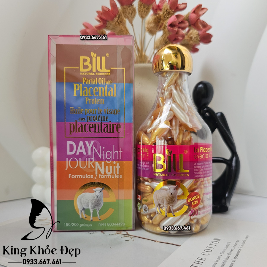 Viên Bôi Dưỡng Da Nhau Thai Cừu & Vitamin E 200 Viên – Serum Viên Dưỡng Ẩm, Phục Hồi & Trẻ Hóa Da