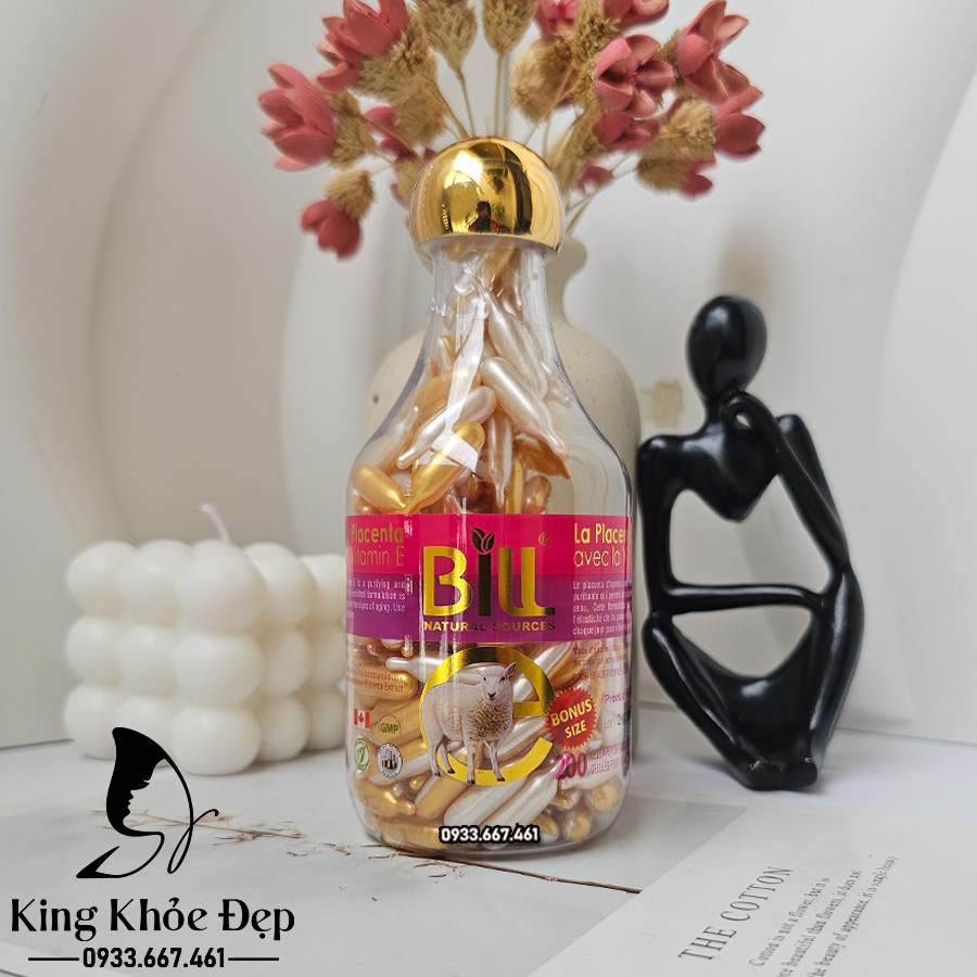 Viên Bôi Dưỡng Da Nhau Thai Cừu & Vitamin E 200 Viên – Serum Viên Dưỡng Ẩm, Phục Hồi & Trẻ Hóa Da