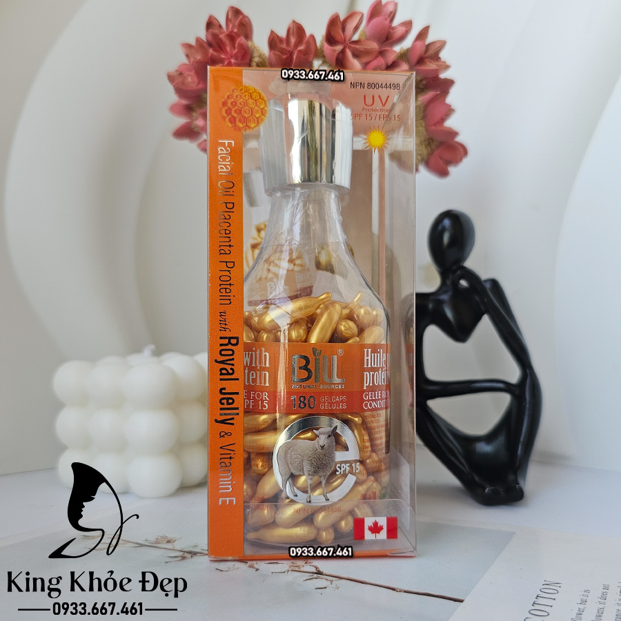 Viên Bôi Dưỡng Da Nhau Thai Cừu Sữa Ong Chúa & Vitamin E 180 Viên SPF15 Chính Hãng Bill Natural Sources – Serum Viên Dưỡng Trắng & Bảo Vệ Da