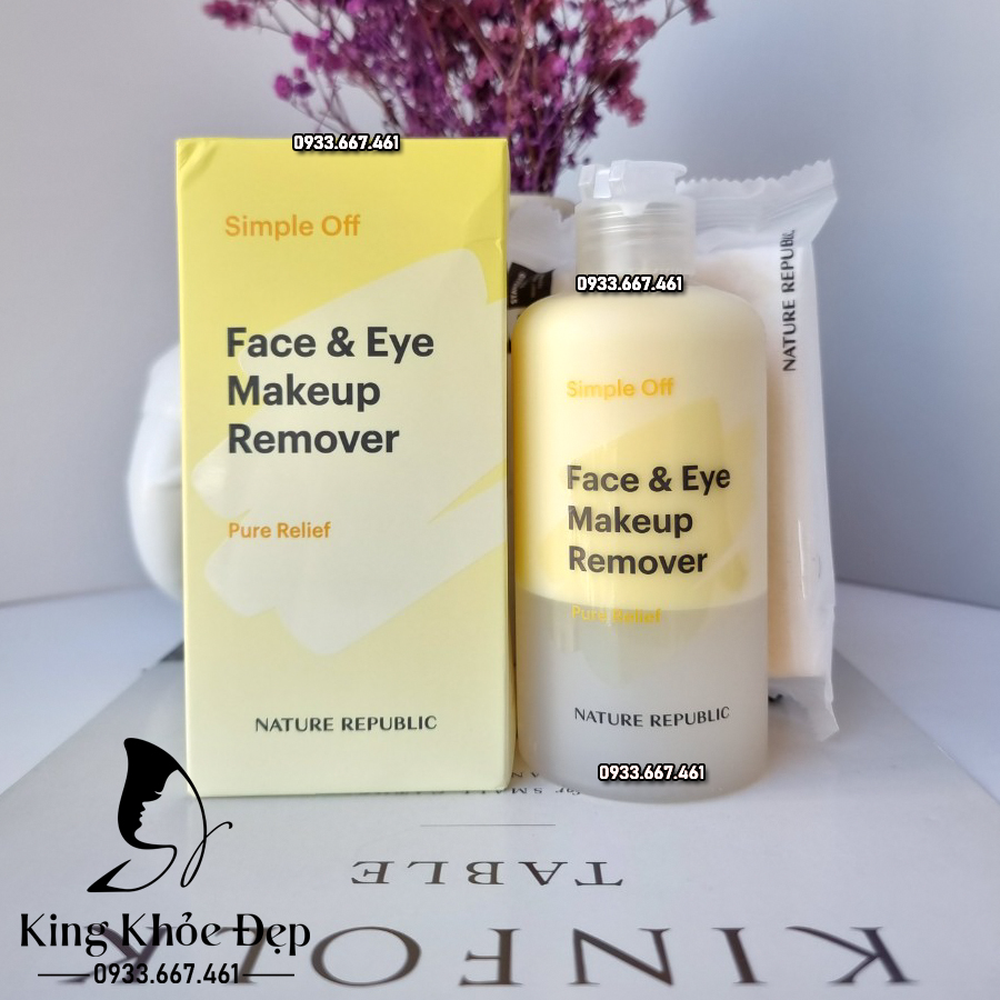 Nước Tẩy Trang Nature Republic Face & Eye Makeup Remover Pure Relief