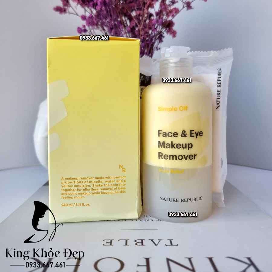 Nước Tẩy Trang Nature Republic Face & Eye Makeup Remover Pure Relief