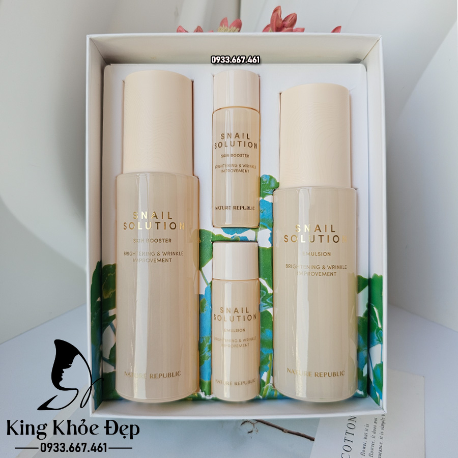Bộ Dưỡng Da Nature Republic Snail Solution Set – Tái Sinh Làn Da, Trẻ Hóa Sáng Mịn Tự Nhiên