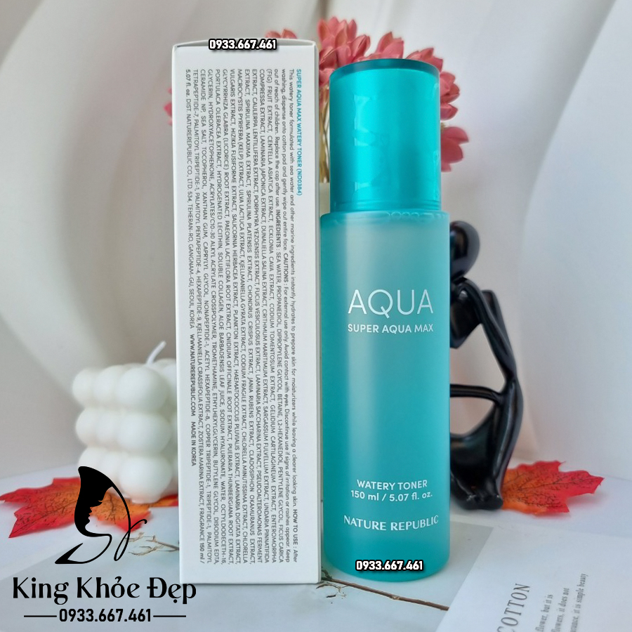 Nước Cân Bằng Nature Republic Aqua Super Aqua Max Watery Toner – Cấp Ẩm Sâu, Tươi Mát Chuẩn Da Hàn