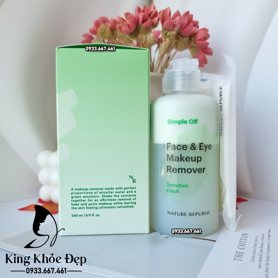Nước Tẩy Trang Nature Republic Face & Eye Makeup Remover Sensitive Fresh