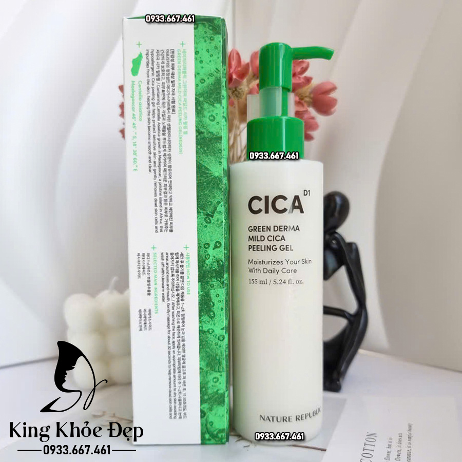 Tẩy Tế Bào Chết Nature Republic Green Derma Mild Cica Peeling Gel – Làm Sạch Dịu Nhẹ, Cho Làn Da Sáng Mịn Tự Nhiên