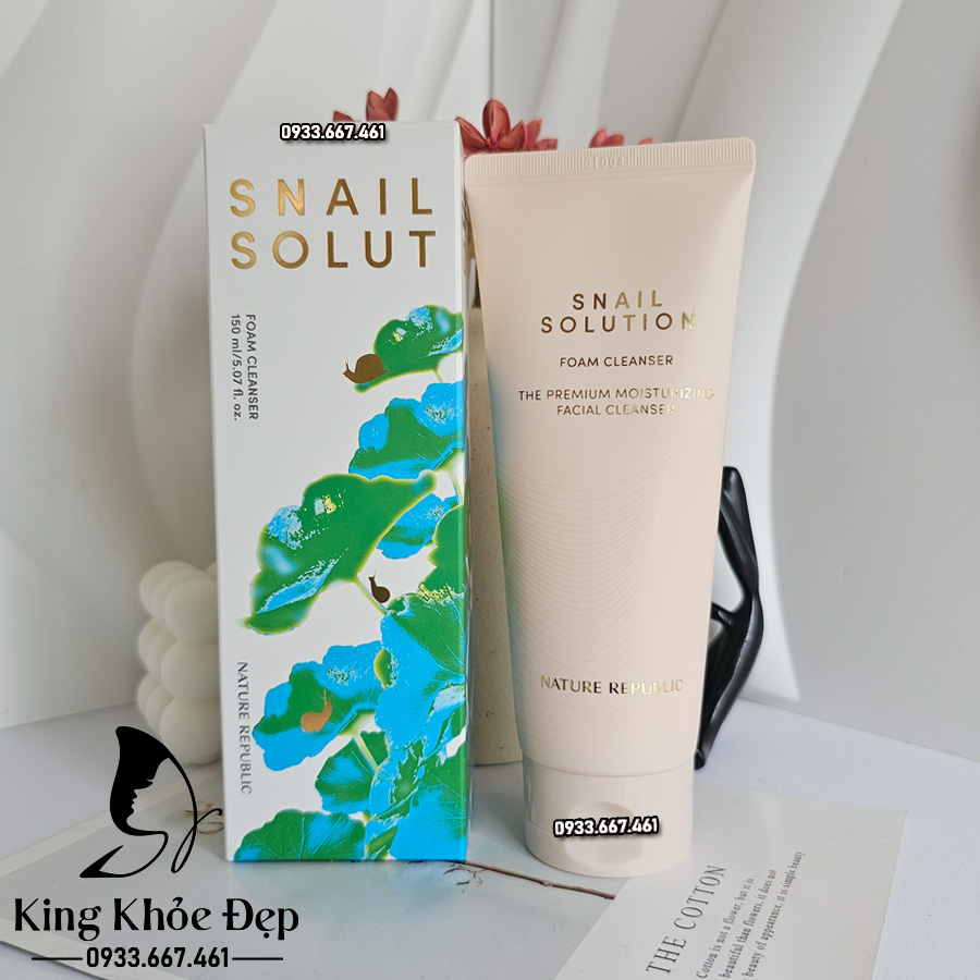 Sữa Rửa Mặt Nature Republic Snail Solution Foam Cleanser – Làm sạch & tái tạo da với dịch nhầy ốc sên