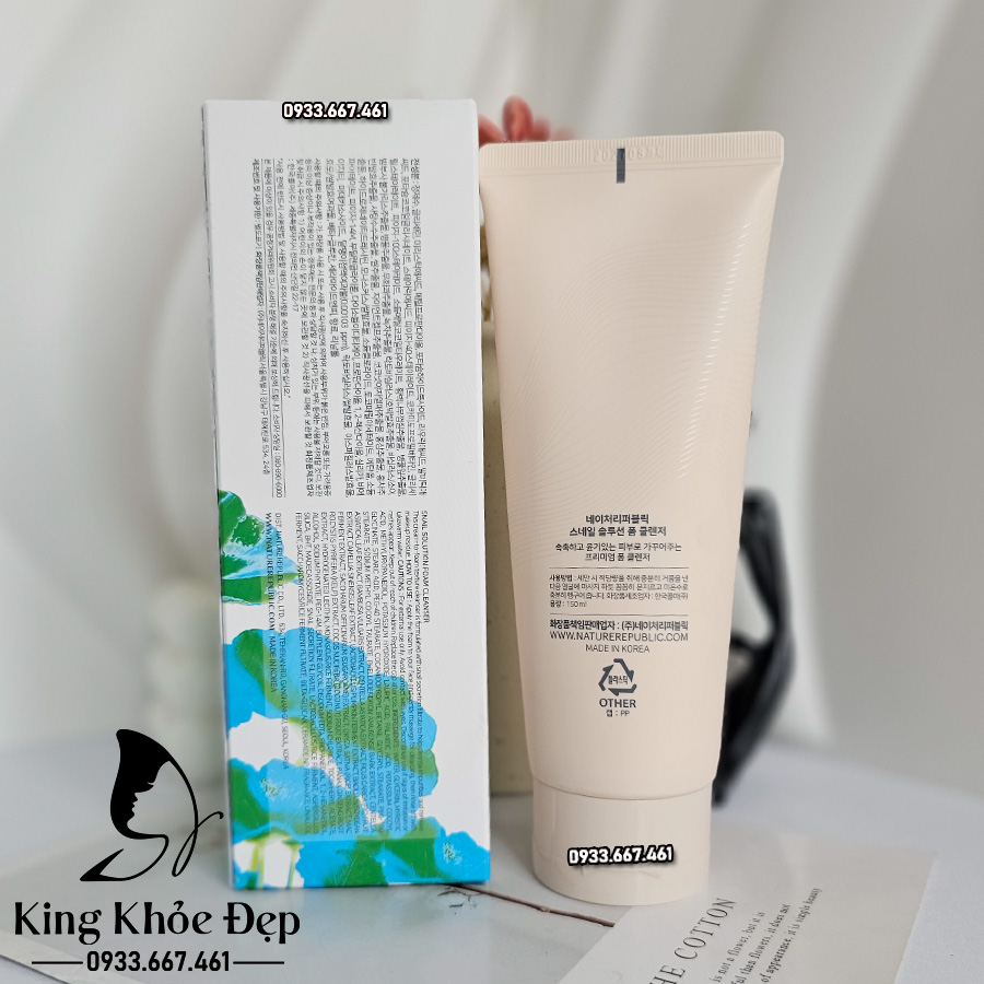 Sữa Rửa Mặt Nature Republic Snail Solution Foam Cleanser – Làm sạch & tái tạo da với dịch nhầy ốc sên