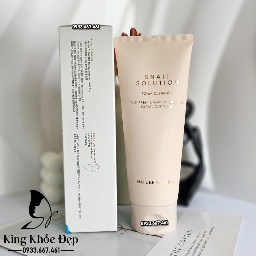 Sữa Rửa Mặt Nature Republic Snail Solution Foam Cleanser – Làm sạch & tái tạo da với dịch nhầy ốc sên