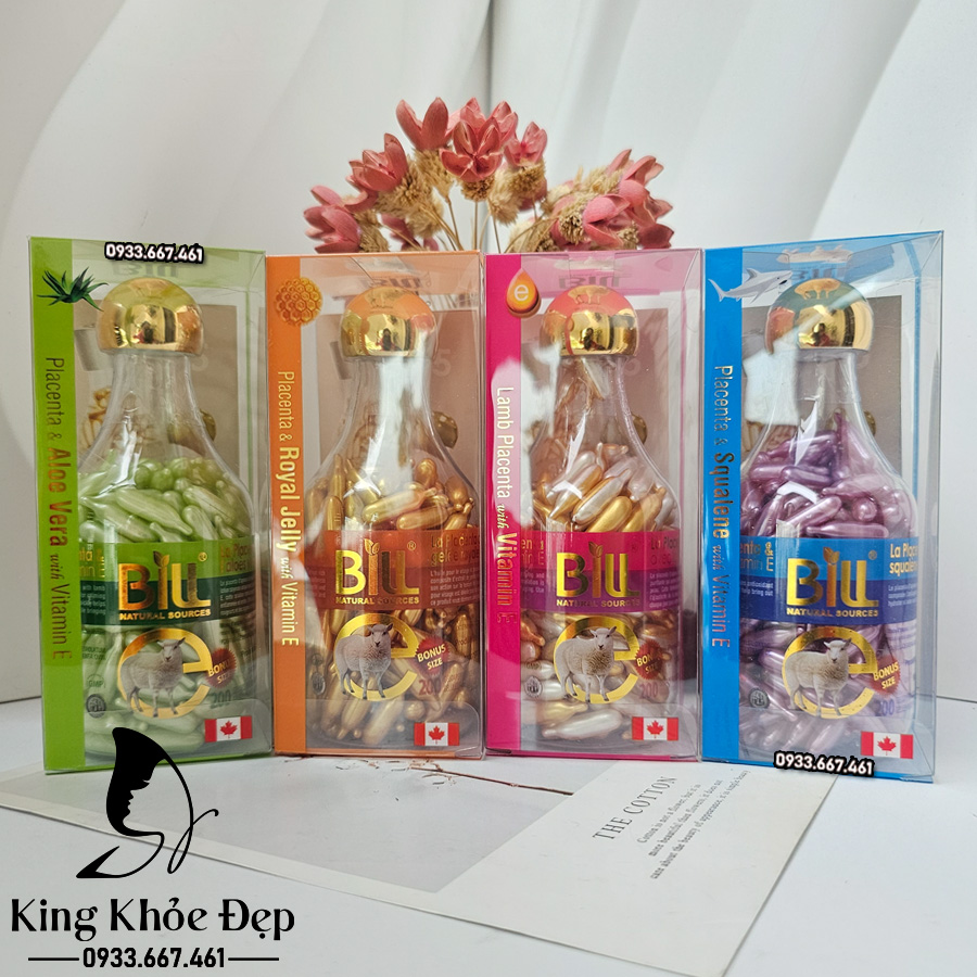 Viên Bôi Dưỡng Da Nhau Thai Cừu Nha Đam & Vitamin E 200 Viên Chính Hãng Bill Natural Sources – Serum Viên Dưỡng Ẩm & Phục Hồi Da