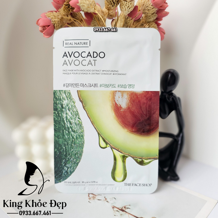 Mặt Nạ Bơ Real Nature Avocado The Face Shop 10 Miếng – Dưỡng Ẩm Chuyên Sâu & Nuôi Dưỡng Làn Da Khỏe Mạnh