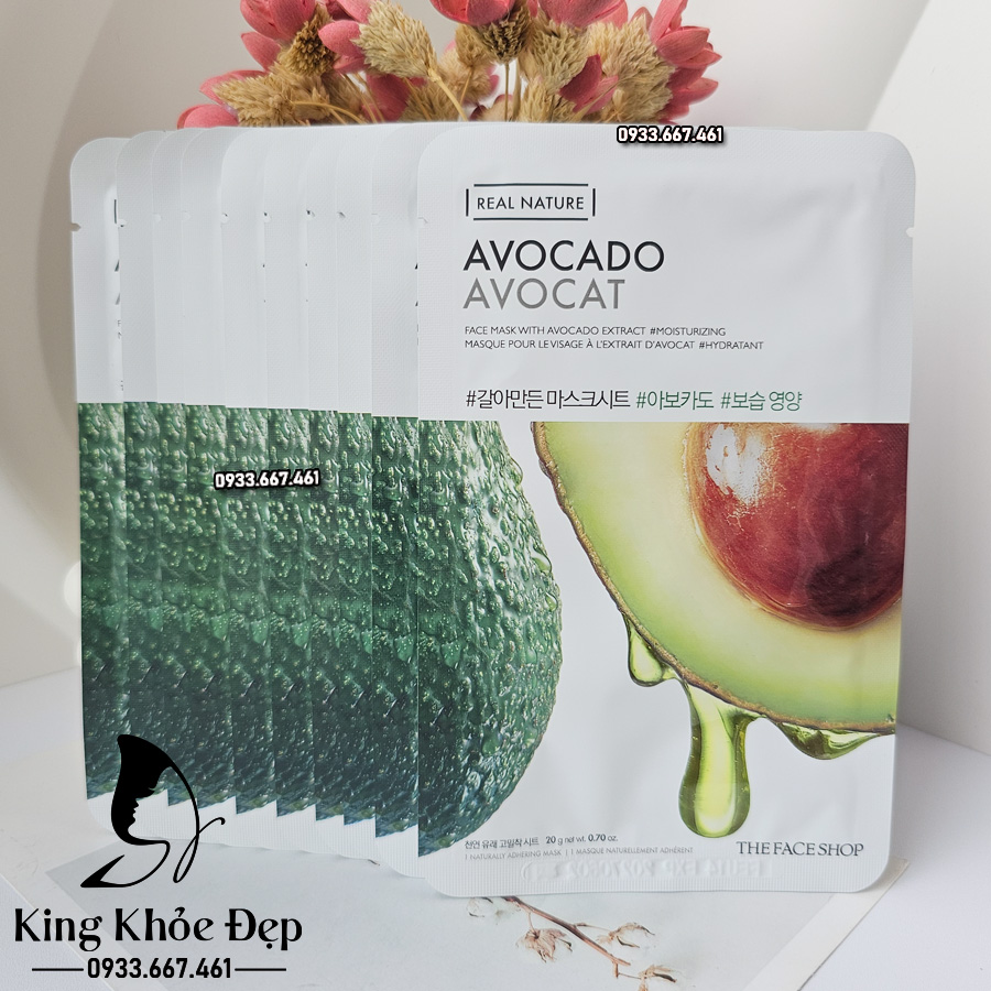 Mặt Nạ Bơ Real Nature Avocado The Face Shop 10 Miếng – Dưỡng Ẩm Chuyên Sâu & Nuôi Dưỡng Làn Da Khỏe Mạnh