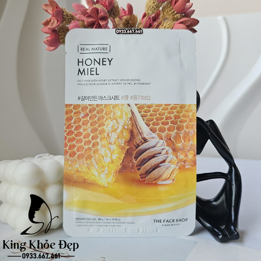 Mặt Nạ Mật Ong Real Nature Honey The Face Shop 10 Miếng – Bí quyết dưỡng ẩm & phục hồi làn da mịn màng
