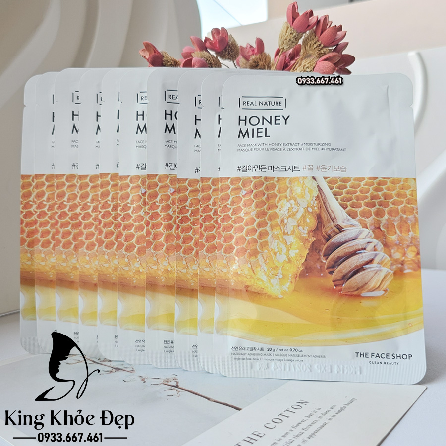 Mặt Nạ Mật Ong Real Nature Honey The Face Shop 10 Miếng – Bí quyết dưỡng ẩm & phục hồi làn da mịn màng