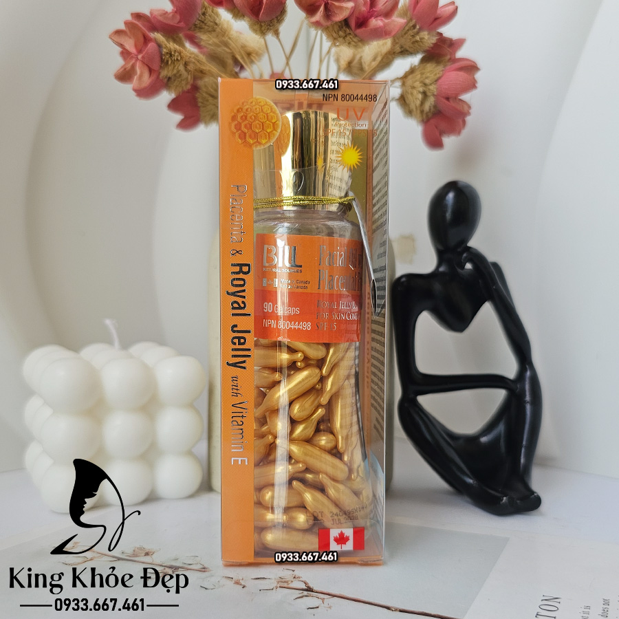 Viên Bôi Dưỡng Da Nhau Thai Cừu Sữa Ong Chúa & Vitamin E 90 Viên SPF15 Chính Hãng Bill Natural Sources – Serum Viên Dưỡng Da & Bảo Vệ Da