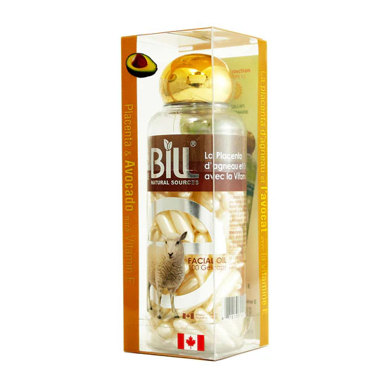 Viên Bôi Dưỡng Da Nhau Thai Cừu Bơ & Vitamin E 100 Viên Chính Hãng Bill Natural Sources – Serum Viên Dưỡng Ẩm Sâu & Phục Hồi Da