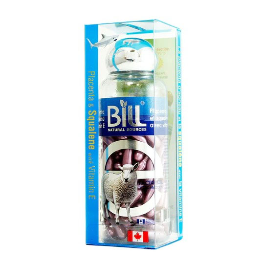 Viên Bôi Nhau Thai Cừu Dầu Gan Cá Mập & Vitamin E 100 Viên Chính Hãng Bill Natural Sources – Serum Viên Dưỡng Da & Chống Lão Hóa
