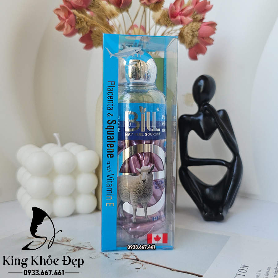 Viên Bôi Nhau Thai Cừu Dầu Gan Cá Mập & Vitamin E 100 Viên Chính Hãng Bill Natural Sources – Serum Viên Dưỡng Da & Chống Lão Hóa