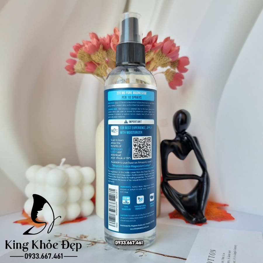 Dầu Magiê - Dead Sea Magnesium Oil - chai lớn 240 ml (8 oz)