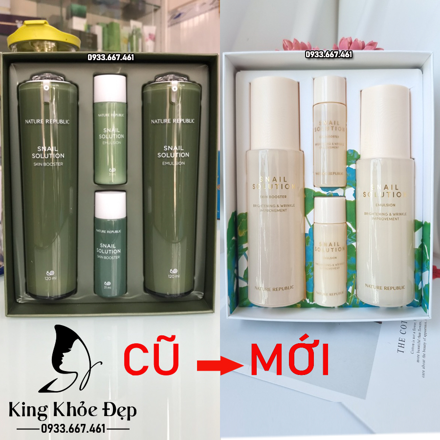 Bộ Dưỡng Da Nature Republic Snail Solution Skin Care Set