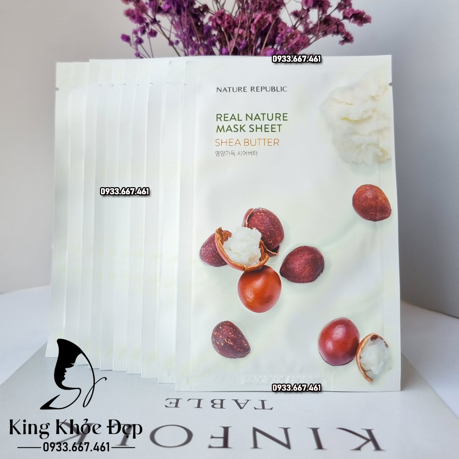 Mặt Nạ Nature Republic Real Nature Mask Sheet Shea Butter 10 Miếng – Dưỡng Ẩm Chuyên Sâu Cho Da Khô