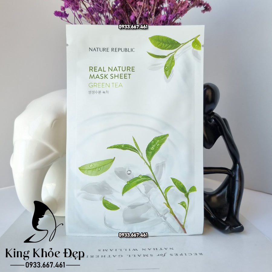 Mặt Nạ Nature Republic Real Nature Mask Sheet Green Tea 10 Miếng – Thanh Lọc, Kiềm Dầu & Ngừa Mụn Hiệu Quả