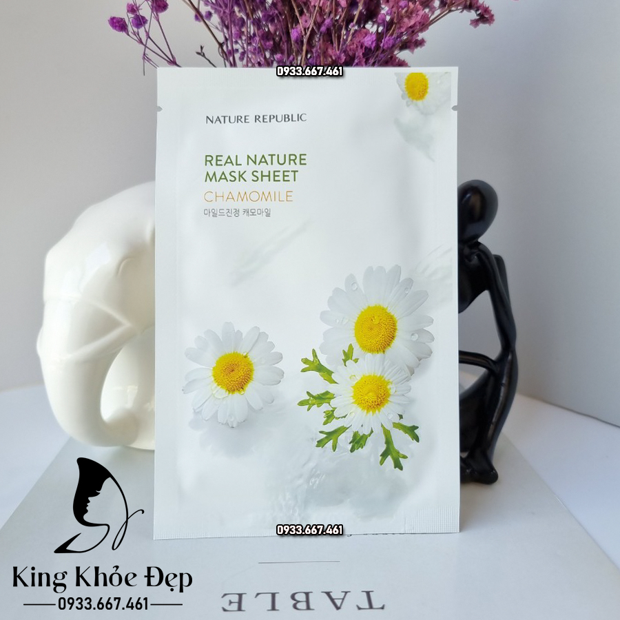 Mặt Nạ Nature Republic Real Nature Mask Sheet Chamomile 10 Miếng – Làm Dịu & Thư Giãn Cho Da Nhạy Cảm