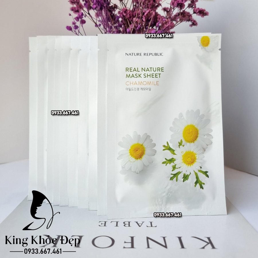 Mặt Nạ Nature Republic Real Nature Mask Sheet Chamomile 10 Miếng – Làm Dịu & Thư Giãn Cho Da Nhạy Cảm