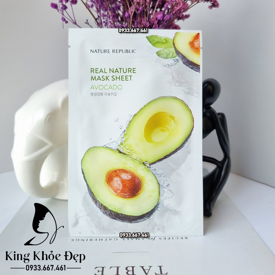 Mặt Nạ Nature Republic Real Nature Mask Sheet Avocado 10 Miếng – Dưỡng Ẩm Sâu & Nuôi Dưỡng Da Mềm Mượt