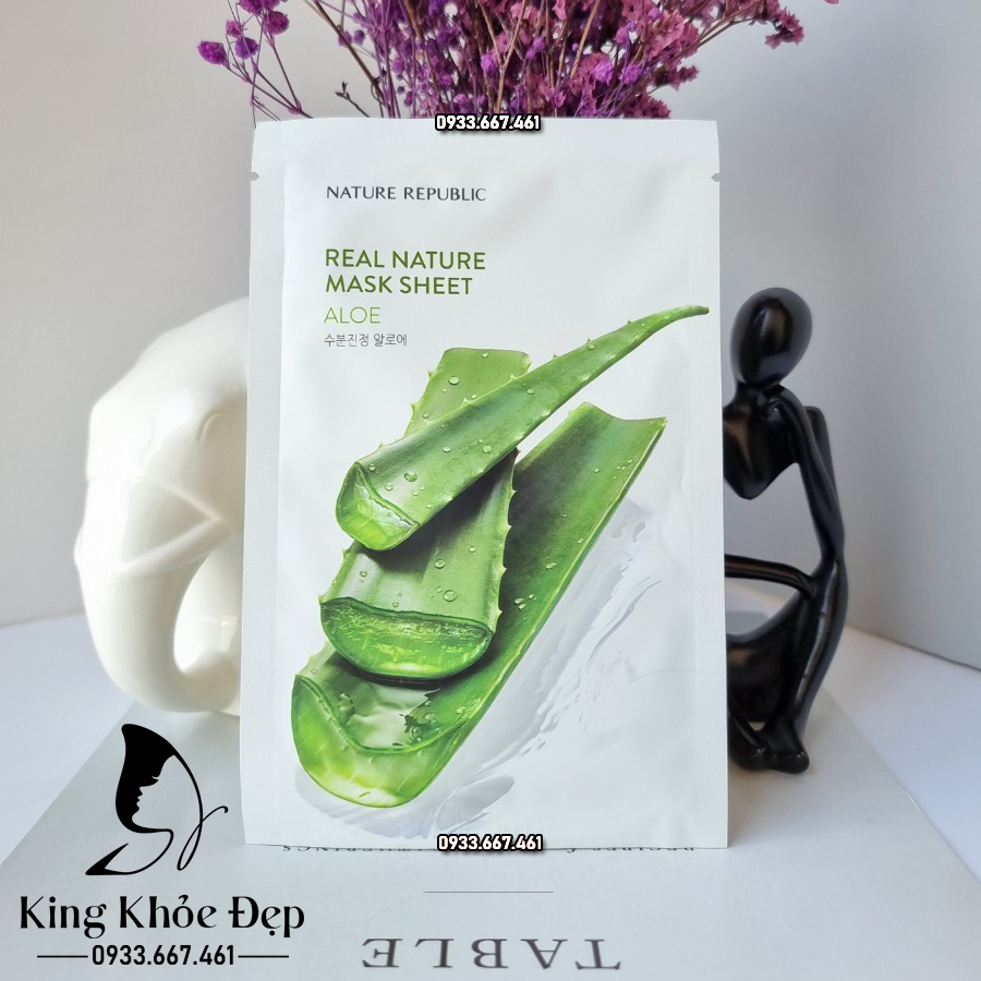 Mặt Nạ Nature Republic Real Nature Mask Sheet Aloe 10 Miếng – Dưỡng Ẩm & Làm Dịu Da Hiệu Quả