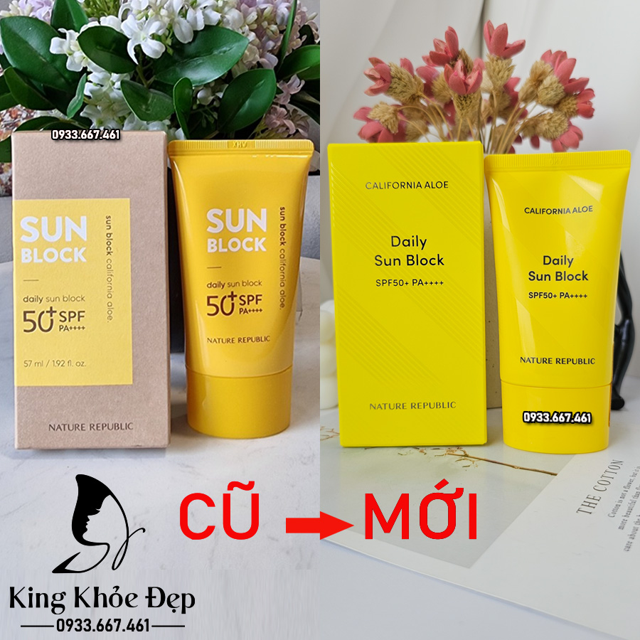 Kem Chống Nắng Nature Republic California Aloe Daily Sun Block SPF50 +++